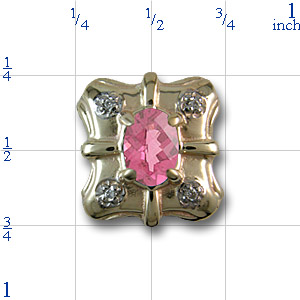 r9583 Pink Tourmaline Bracelet Slide 